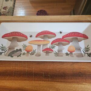 adorable melamine mushroom tray approx. 14x6